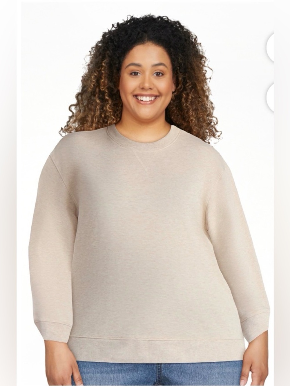 Time and Tru Women’s French Terry Crewneck Sweatshirt, Size XXXL